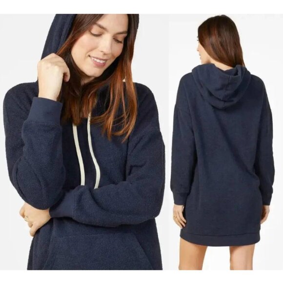 Outerknown | Hightide Hoodie Dress In Charcoal - Picture 2 of 11